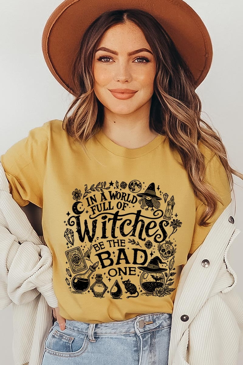 US3001-E3139 In a World of Witches Graphic Tee $12.5
