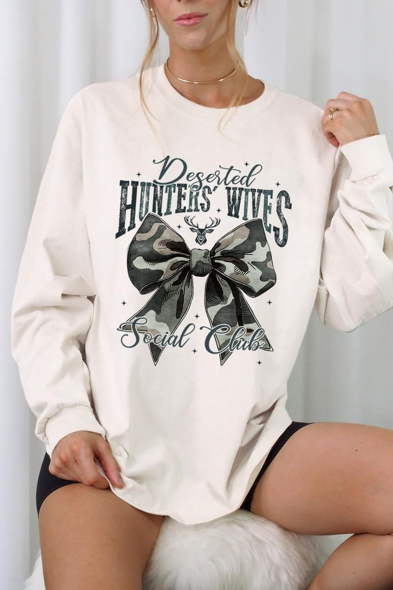 UL240-E3193 Hunters Wives Social Club Graphic Long Sleeve Tee $13.75