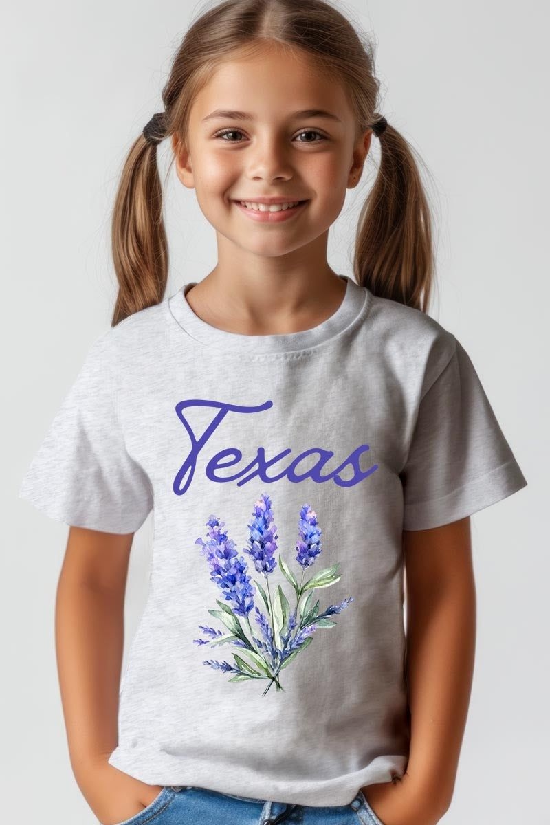 US3001Y-E3060Z Texas Bluebonnet Kids Graphic Tee $11