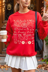 UL180P-E3163 Pumpkin Patch Doodle Graphic Plus Sweatshirt $25