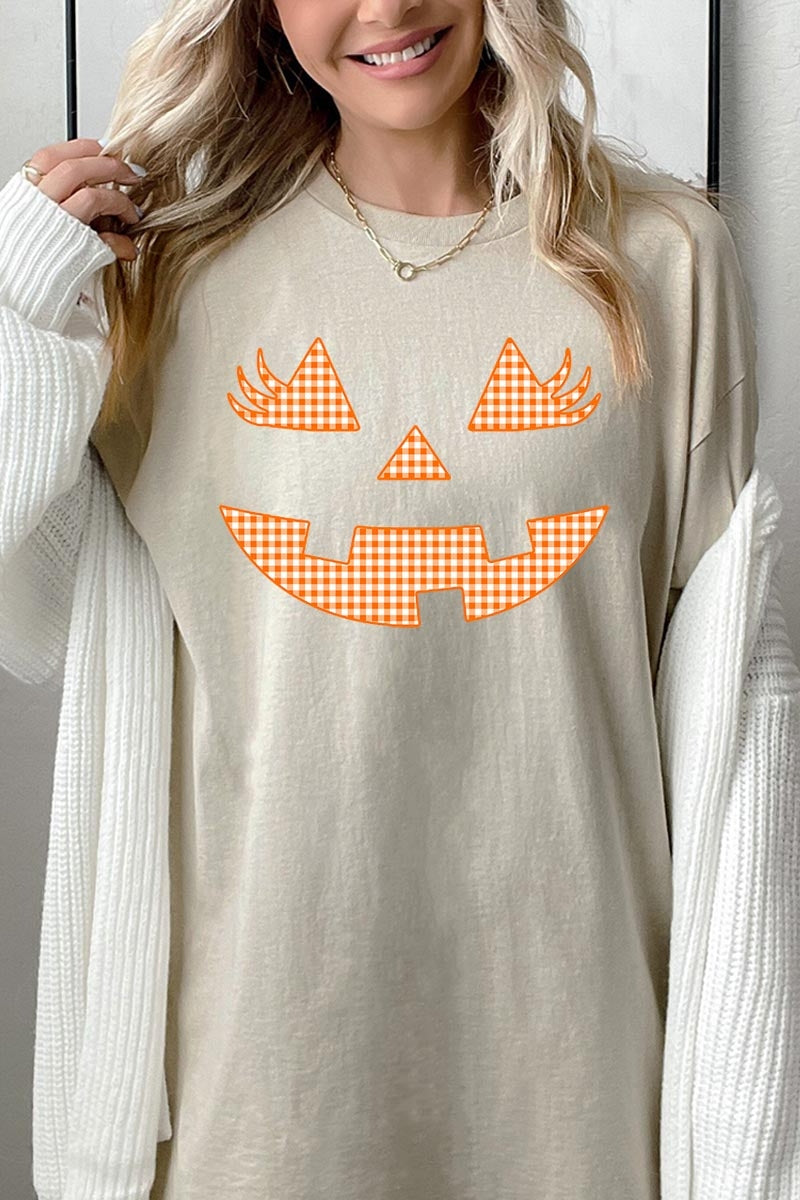 5000P-E3148 Cute Pumpkin Halloween Plus Heavy Cotton Tee $12.75
