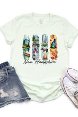 US3001-E3061NH New Hampshire State Brushstroke Graphic Tee $12.5
