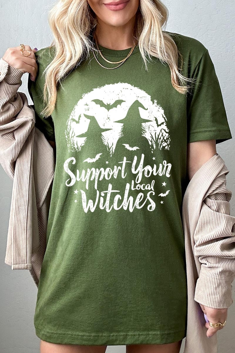 US3001P-E3161 Local Witches Halloween Graphic Plus Tee $16