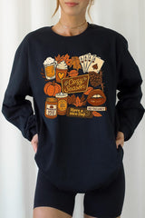 UL240-E3119 Retro Fall Collage Graphic Long Sleeve Tee $13.75