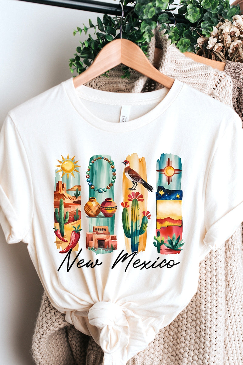 US3001-E3061NM New Mexico State Brushstroke Graphic Tee $12.5