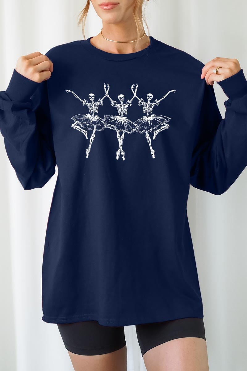 UL240P-E3156 Halloween Ballerina Graphic Plus Long Sleeve Tee $17