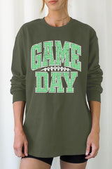 UL240P-E3128 Green Gingham Game Day Plus Long Sleeve Tee $17