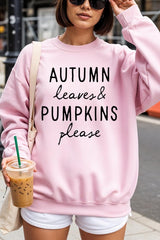 UL180-E3158 Autumn Leaves Pumpkins Graphic Sweatshirt $20