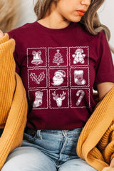 US3001P-E3215 Christmas Icons Graphic Plus Tee $16
