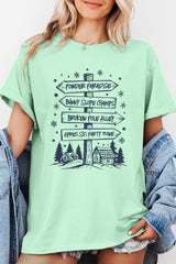 5000P-E3189 Ski Lodge Signs Graphic Plus Heavy Cotton Tee $12.75