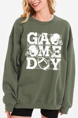 UL180P-E3073 Distressed Game Day Graphic Plus Sweatshirt $25