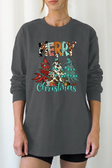 UL240P-E3200 Merry Christmas Trees Graphic Plus Long Sleeve Tee $17
