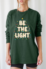 UL240P-E3202 Be the Light Christmas Graphic Plus Long Sleeve Tee $17