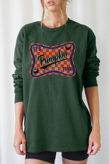 UL240P-E3144 Itu2019s pumpkin time Graphic Plus Long Sleeve Tee $17