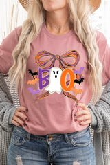 US3001P-E3120 Boo Brushstroke Bow Graphic Plus Tee $16