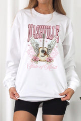 UL240-E3157 Nashville Rose Graphic Long Sleeve Tee $13.75