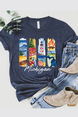 US3001-E3061MI Michigan State Brushstroke Graphic Tee $12.5