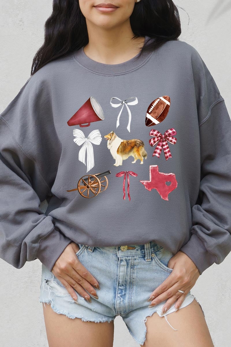 UL180P-E3079 Texas Football Graphic Plus Sweatshirt $25