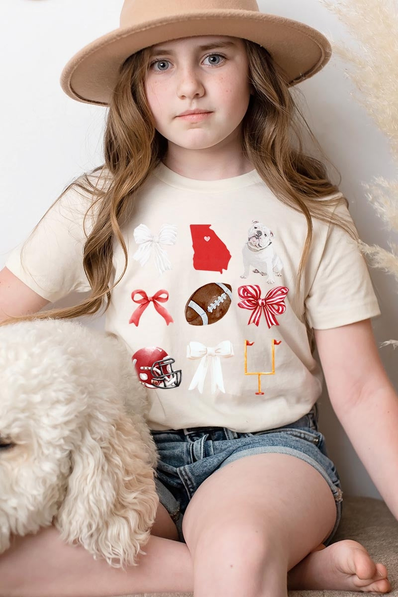 US3001Y-E3080Z Georgia Football Kids Graphic Tee $11