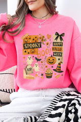 UL180P-E3084 Halloween collage Graphic Plus Sweatshirt $25