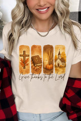 US3001-E3169 Give Thanks To The Lord Graphic Tee $12.5