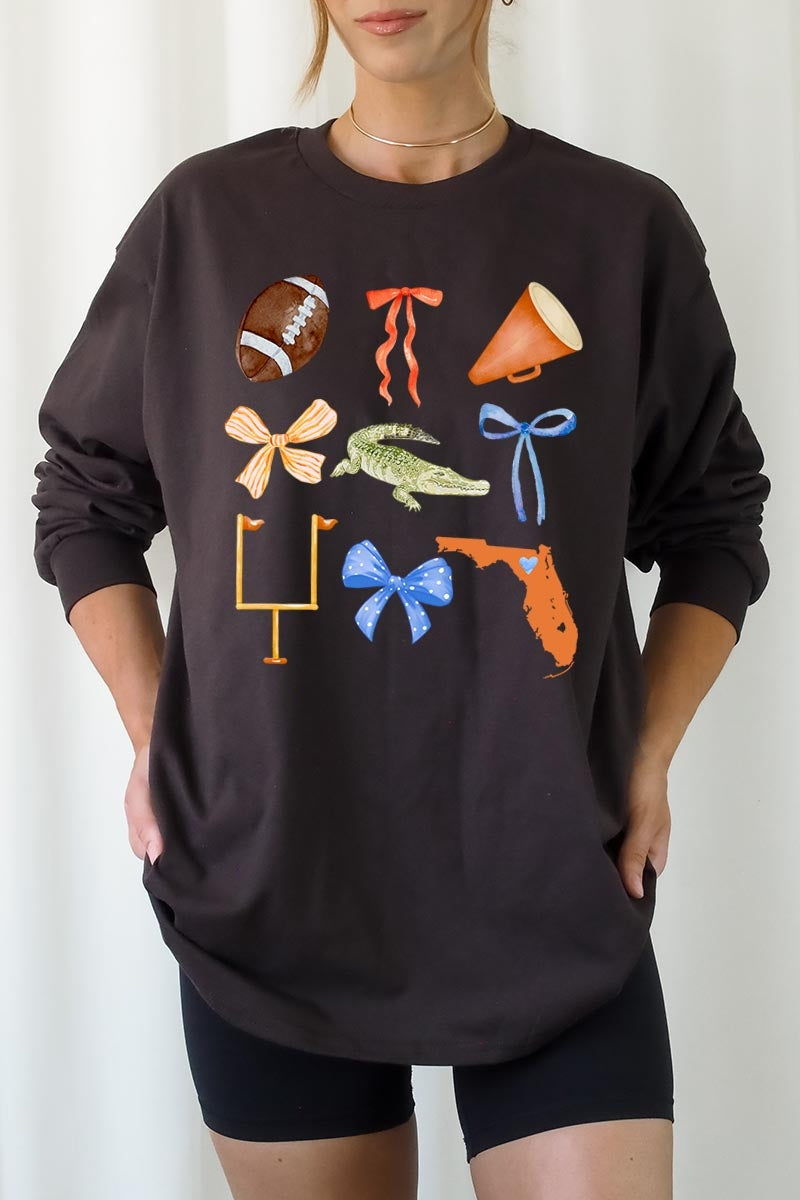 UL240P-E3078 Florida Football Graphic Plus Long Sleeve Tee $17