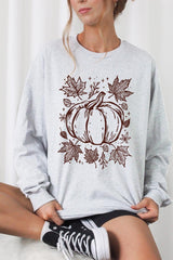 UL240-E3162 Fall Pumpkin Graphic Long Sleeve Tee $13.75