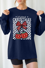 UL240P-E3196 Cherry Ornament Christmas Graphic Plus Long Sleeve Tee $17