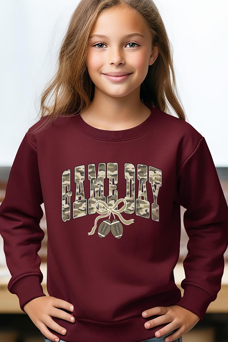 UL180B-E3131Z Football Game Day Camo Kids Graphic Sweatshirt $20