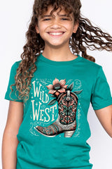 US3001Y-E3100Z Wild West Cowgirl Boot Kids Graphic Tee $11