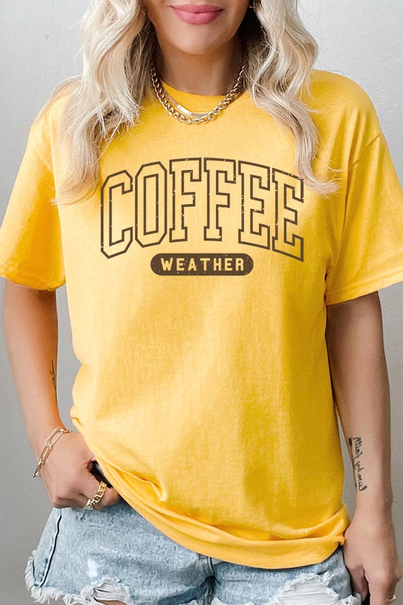 5000-E3207 Coffee Weather Graphic Heavy Cotton Tee $9