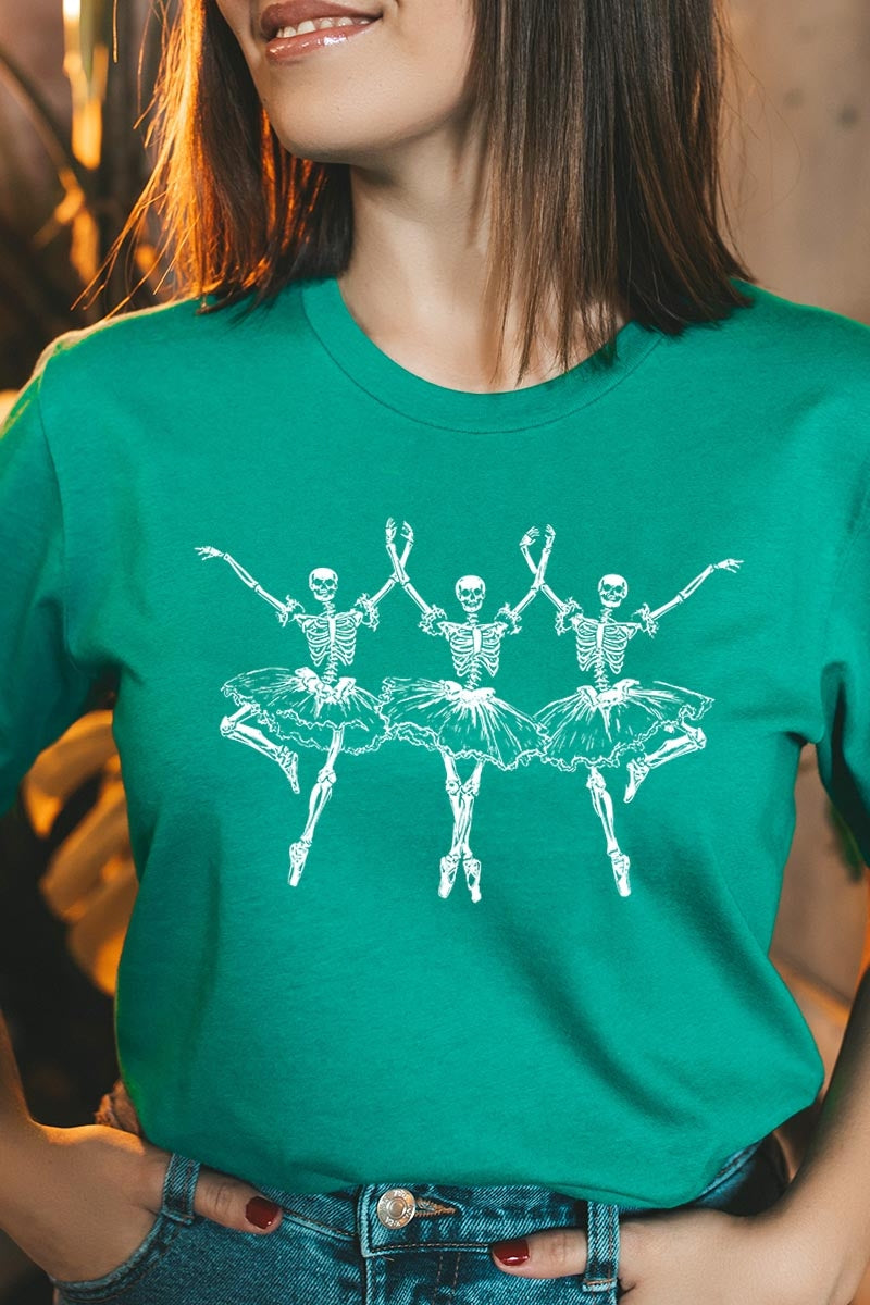 US3001P-E3156 Halloween Ballerina Graphic Plus Tee $16