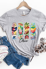 US3001P-E3061OH Ohio State Brushstroke Graphic Plus Tee $16