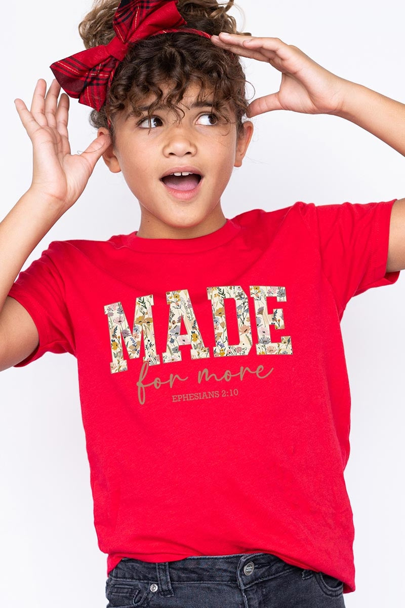 US3001Y-E3068Z Made for More Faith Kids Graphic Tee $11