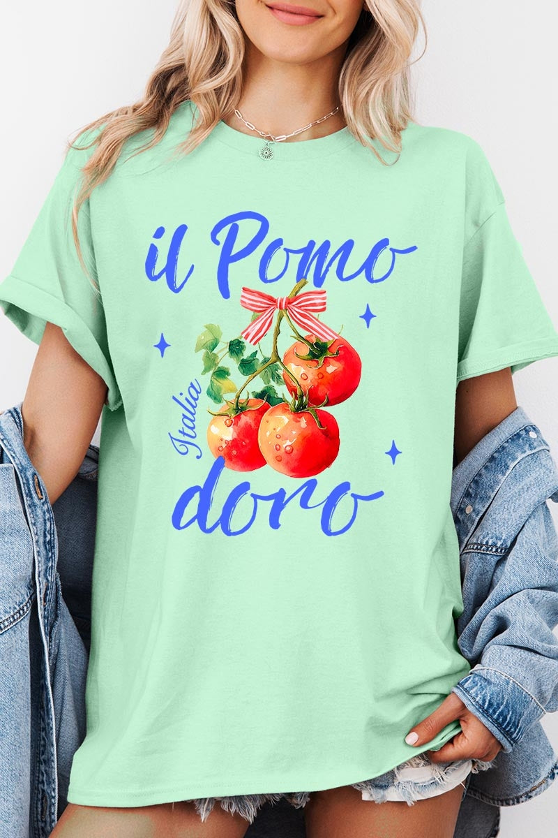5000-E3070 Il Pomodoro Tomato Art Graphic Heavy Cotton Tee $9