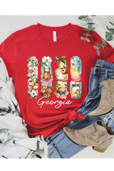 US3001-E3061GA Georgia State Brushstroke Graphic Tee $12.5