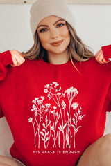 UL180-E3146 Christian Wildflower Graphic Sweatshirt $20