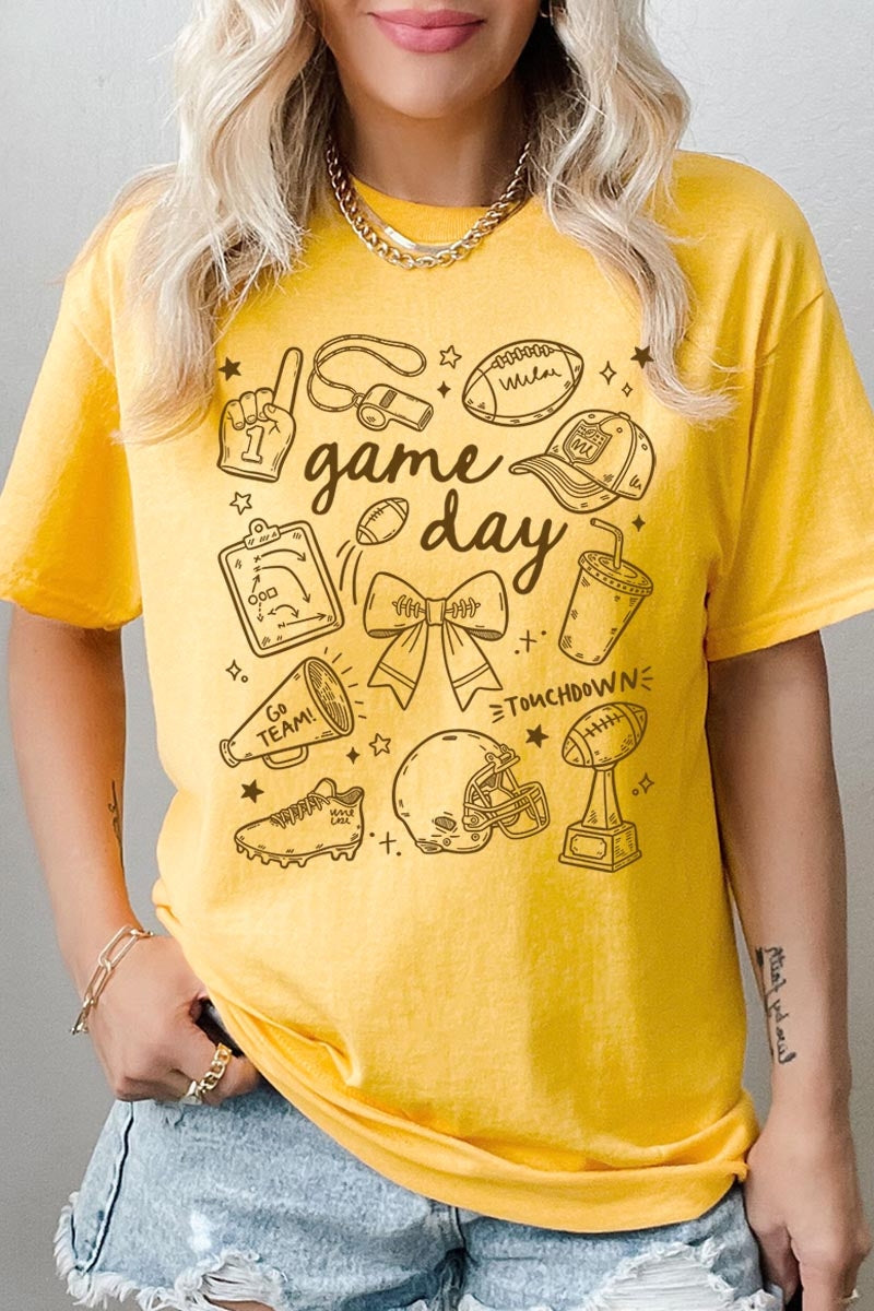 5000P-E3081 Football Doodles Graphic Plus Heavy Cotton Tee $12.75