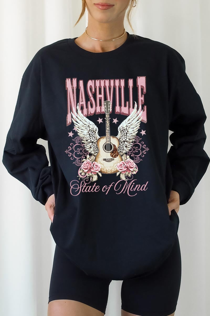UL240P-E3157 Nashville Rose Graphic Plus Long Sleeve Tee $17
