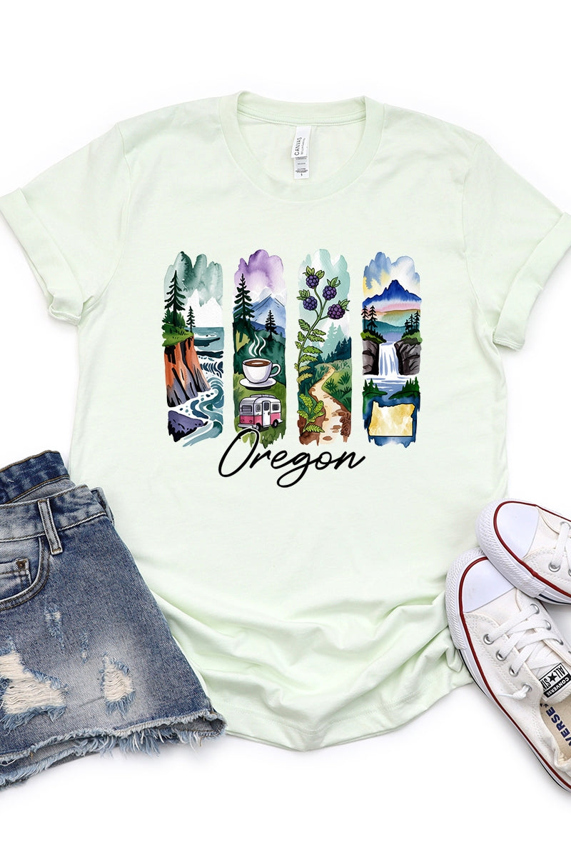 US3001-E3061OR Oregon State Brushstroke Graphic Tee $12.5