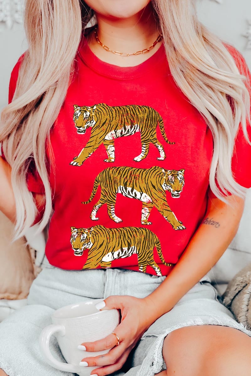 US3001-E3104 Retro Tigers Graphic Tee $12.5