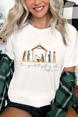 US3001-E3183 Nativity Gift Graphic Tee $12.5