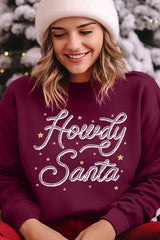 UL180P-E3199 Howdy Santa Graphic Plus Sweatshirt $25