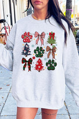 UL180-E3195 Christmas Bow Paw Graphic Sweatshirt $20