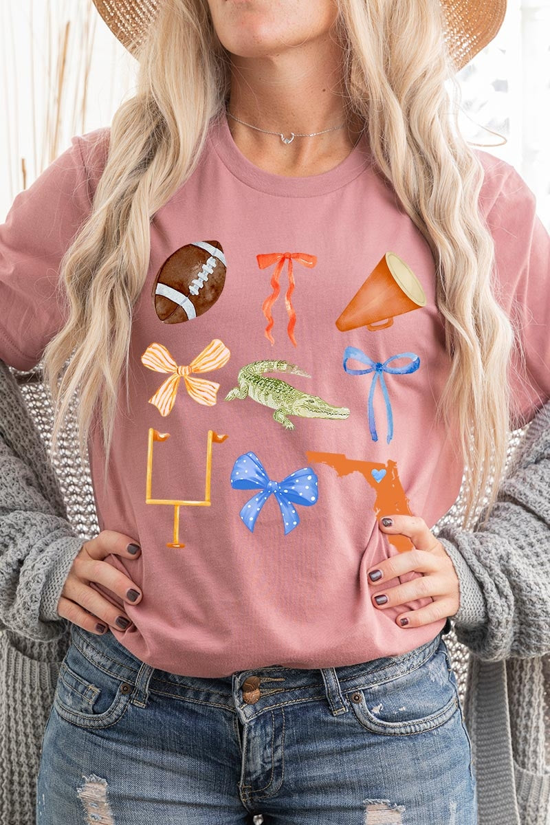 US3001-E3078 Florida Football Graphic Tee $12.5