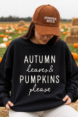 UL180-E3158 Autumn Leaves Pumpkins Graphic Sweatshirt $20