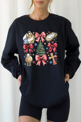 UL240P-E3219 Nativity Scene Christmas Graphic Plus Long Sleeve Tee $17