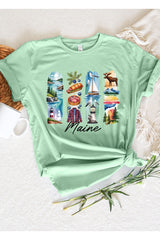 US3001-E3061ME Maine State Brushstroke Graphic Tee $12.5