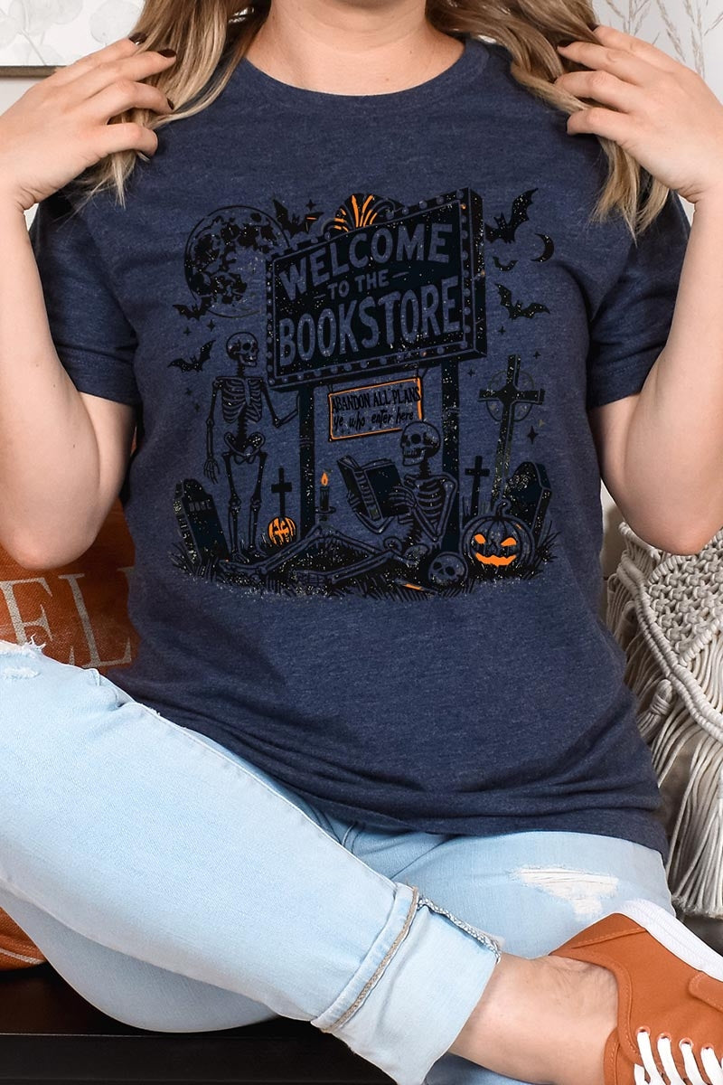 US3001P-E3122 Bookstore Halloween Graphic Plus Tee $16