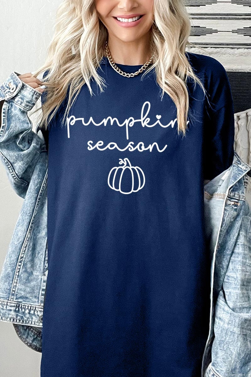 5000-E3152 Pumpkin Season Graphic Heavy Cotton Tee $9